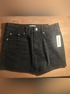 PacSun Black Denim Mini Skirt with Belt Loops